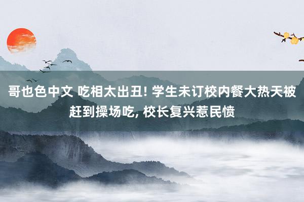 哥也色中文 吃相太出丑! 学生未订校内餐大热天被赶到操场吃， 校长复兴惹民愤