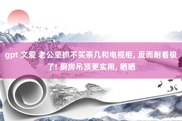 gpt 文爱 老公坚抓不买茶几和电视柜， 反而耐看极了! 厨房吊顶更实用， 晒晒
