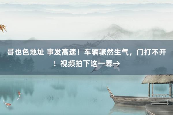 哥也色地址 事发高速！车辆骤然生气，门打不开！视频拍下这一幕→