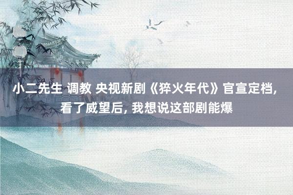 小二先生 调教 央视新剧《猝火年代》官宣定档， 看了威望后， 我想说这部剧能爆